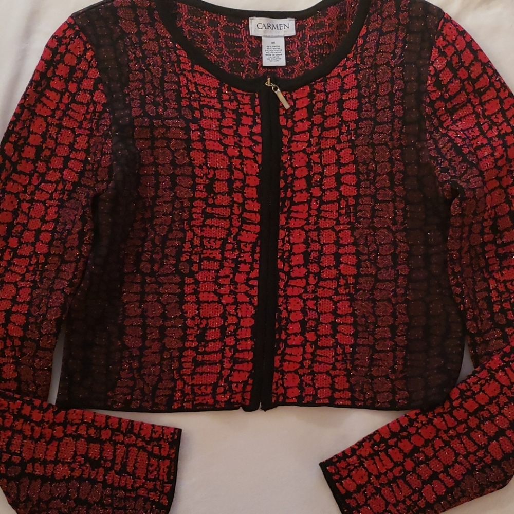 Carmen Marc Valvo crop sweater
